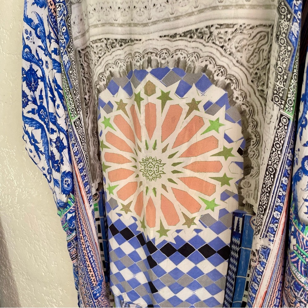 Camilla Mini Lace Up Caftan in Courtyard Of Maidens - Picture 13 of 16